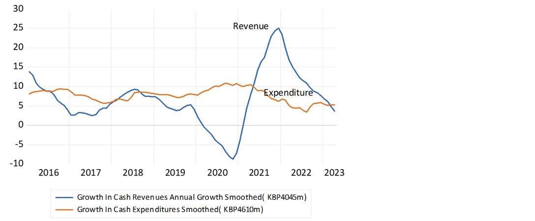 Recent trends in government revenues and expenditure